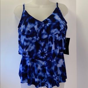 Aqua Green brand ruffle the dye suit top size XL